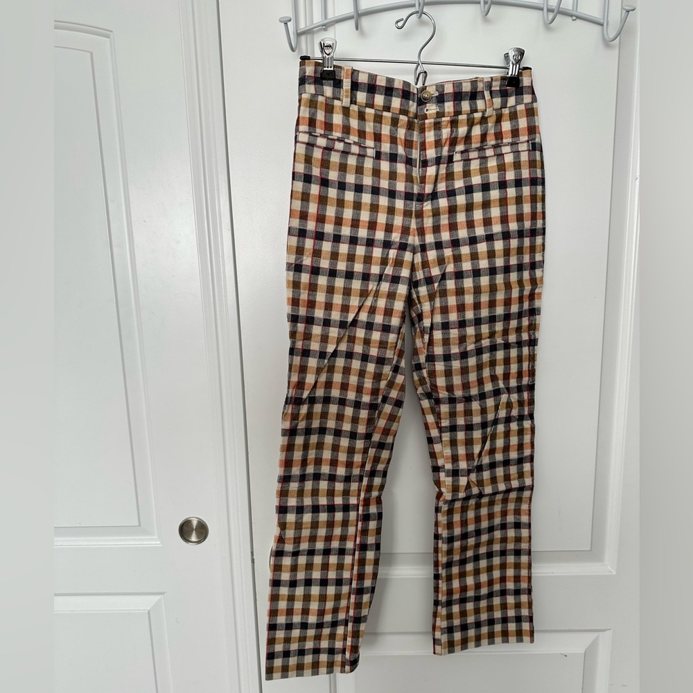 Anthropologie Multicolor Plaid Trousers